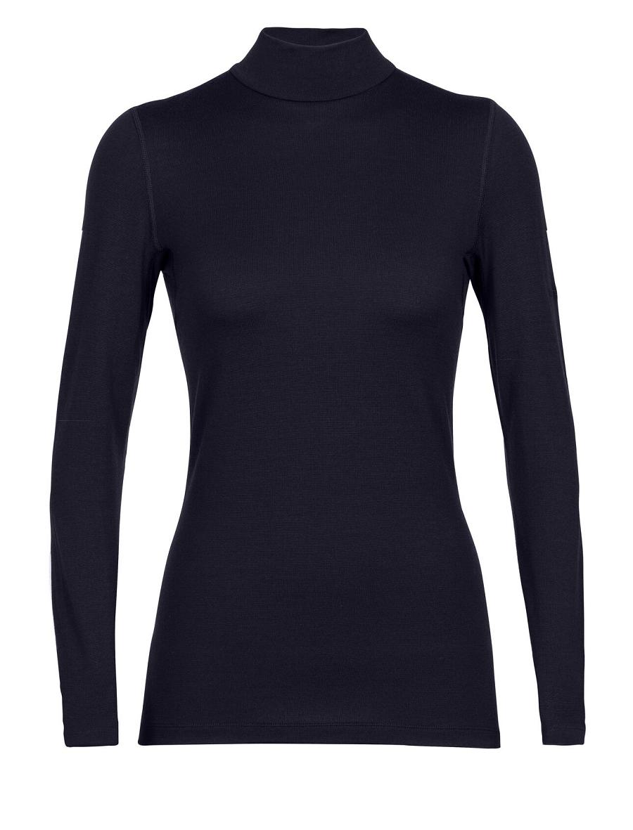 Icebreaker Merino 260 Tech Long Sleeve Turtleneck Női Base Layers Sötétkék | HU 1827RVDW